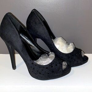 Black Suede black high heels size 7
